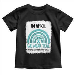 Sexual Assault Awareness Toddler T Shirt In April We Wear Teal Ribbon TS14 Black Print Your Wear