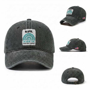 Sexual Assault Awareness Washed Cotton Baseball Cap In April We Wear Teal Ribbon TS14 Washed Cap Universal Fit Dark Green Print Your Wear
