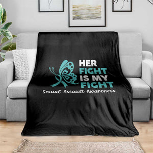 Sexual Assault Awareness Throw Blanket Her Fight is My Fight TS14 Print Your Wear
