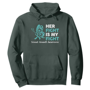 Sexual Assault Awareness Hoodie Her Fight is My Fight TS14 Dark Forest Green Print Your Wear