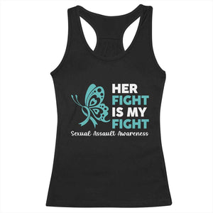 Sexual Assault Awareness Racerback Tank Top Her Fight is My Fight TS14 Black Print Your Wear