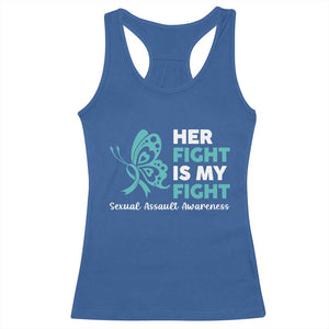 Sexual Assault Awareness Racerback Tank Top Her Fight is My Fight TS14 Royal Blue Print Your Wear