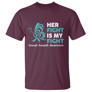 Sexual Assault Awareness T Shirt Her Fight is My Fight TS14 Maroon Print Your Wear