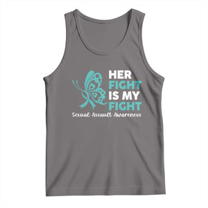 Sexual Assault Awareness Tank Top Her Fight is My Fight TS14 Deep Heather Print Your Wear