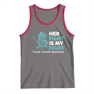 Sexual Assault Awareness Tank Top Her Fight is My Fight TS14 Deep Heather Red Print Your Wear