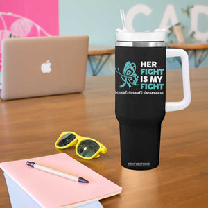 Sexual Assault Awareness Tumbler With Handle Her Fight is My Fight TS14 Print Your Wear