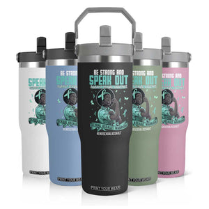 Sexual Assault Awareness Flip Straw Tumbler Support African Women Stop Sexual Abuse Awareness TS14 Print Your Wear