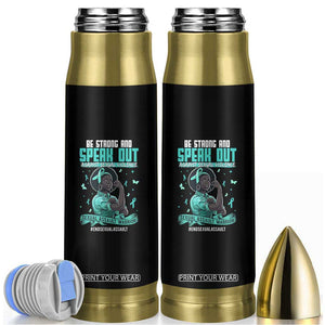 Sexual Assault Awareness Bullet Tumbler Support African Women Stop Sexual Abuse Awareness TS14 Black Print Your Wear