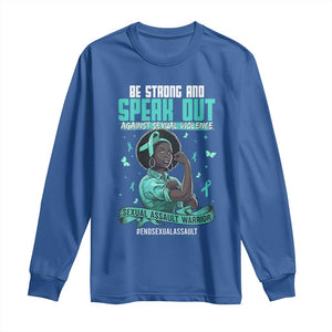 Sexual Assault Awareness Long Sleeve Shirt Support African Women Stop Sexual Abuse Awareness TS14 Royal Blue Print Your Wear