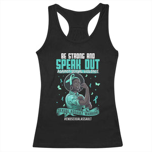 Sexual Assault Awareness Racerback Tank Top Support African Women Stop Sexual Abuse Awareness TS14 Black Print Your Wear