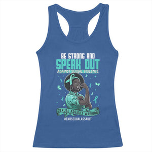 Sexual Assault Awareness Racerback Tank Top Support African Women Stop Sexual Abuse Awareness TS14 Royal Blue Print Your Wear