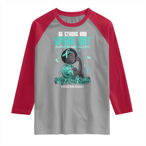 Sexual Assault Awareness Raglan Shirt Support African Women Stop Sexual Abuse Awareness TS14 Sport Gray Red Print Your Wear
