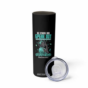 Sexual Assault Awareness Skinny Tumbler Support African Women Stop Sexual Abuse Awareness TS14 Print Your Wear