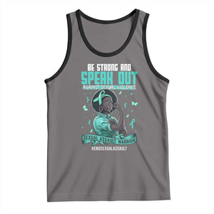 Sexual Assault Awareness Tank Top Support African Women Stop Sexual Abuse Awareness TS14 Deep Heather Black Print Your Wear