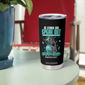 Sexual Assault Awareness Tumbler Cup Support African Women Stop Sexual Abuse Awareness TS14 Print Your Wear