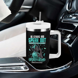 Sexual Assault Awareness Tumbler With Handle Support African Women Stop Sexual Abuse Awareness TS14 Print Your Wear