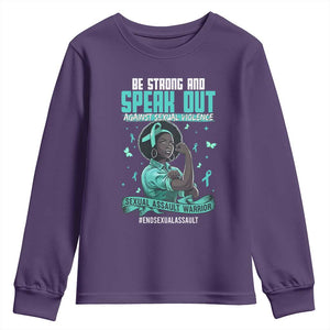 Sexual Assault Awareness Youth Sweatshirt Support African Women Stop Sexual Abuse Awareness TS14 Purple Print Your Wear