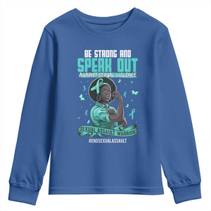 Sexual Assault Awareness Youth Sweatshirt Support African Women Stop Sexual Abuse Awareness TS14 Royal Blue Print Your Wear