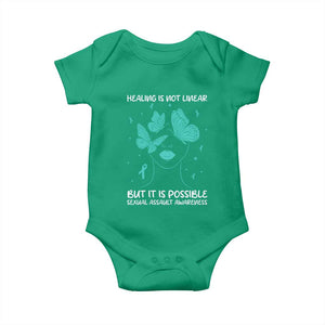 Sexual Assault Awareness Baby Onesie Healing Is Not Linear But It Is Possible TS14 Irish Green Print Your Wear