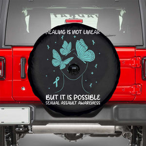 Sexual Assault Awareness Spare Tire Cover Healing Is Not Linear But It Is Possible TS14 Black Print Your Wear