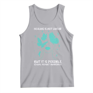 Sexual Assault Awareness Tank Top Healing Is Not Linear But It Is Possible TS14 Athletic Heather Print Your Wear