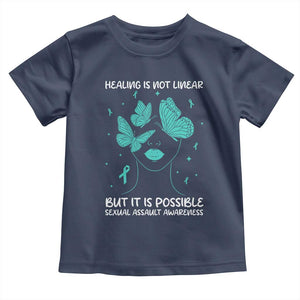 Sexual Assault Awareness Toddler T Shirt Healing Is Not Linear But It Is Possible TS14 Navy Print Your Wear