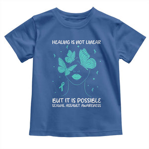 Sexual Assault Awareness Toddler T Shirt Healing Is Not Linear But It Is Possible TS14 Royal Blue Print Your Wear