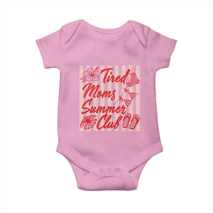Tired Moms Summer Club Baby Onesie Funny Mom Life Beach Vacation TS14 Light Pink Print Your Wear