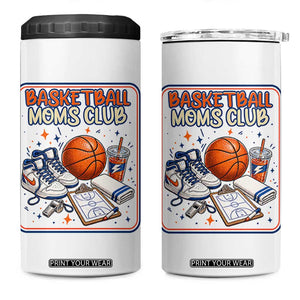 Basketball Moms Club 4 in 1 Can Cooler Tumbler Funny Mother’s Day Gift TS14 One Size: 16 oz White Print Your Wear
