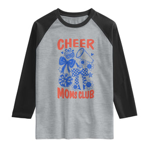 Cheer Moms Club Raglan Shirt Funny Cheerleading Mom Mother’s Day Gift TS14 Heather Gray Black Print Your Wear