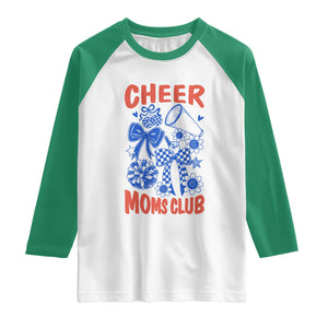 Cheer Moms Club Raglan Shirt Funny Cheerleading Mom Mother’s Day Gift TS14 White Kelly Green Print Your Wear