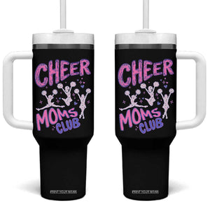 Cheer Moms Club Tumbler With Handle Cheerleader Mom Mother’s Day Gift TS14 One Size: 40 oz Black Print Your Wear