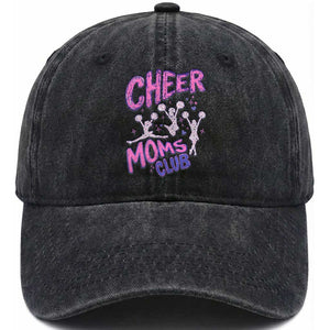 Cheer Moms Club Washed Cotton Baseball Cap Cheerleader Mom Mother’s Day Gift TS14 Print Your Wear