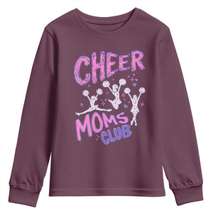 Cheer Moms Club Youth Sweatshirt Cheerleader Mom Mother’s Day Gift TS14 Maroon Print Your Wear