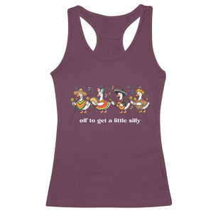 Funny Silly Goose Cinco De Mayo Racerback Tank Top Off To Get A Little Silly TS14 Maroon Print Your Wear