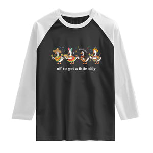 Funny Silly Goose Cinco De Mayo Raglan Shirt Off To Get A Little Silly TS14 Black White Print Your Wear