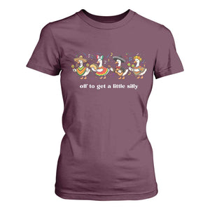 Funny Silly Goose Cinco De Mayo T Shirt For Women Off To Get A Little Silly TS14 Maroon Print Your Wear