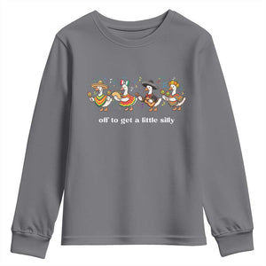 Funny Silly Goose Cinco De Mayo Youth Sweatshirt Off To Get A Little Silly TS14 Charcoal Print Your Wear