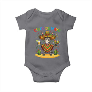 Cinco de Mayo Donkey Mexican Fiesta Baby Onesie TS14 Charcoal Print Your Wear