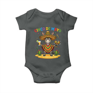Cinco de Mayo Donkey Mexican Fiesta Baby Onesie TS14 Dark Heather Print Your Wear
