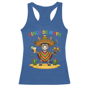 Cinco de Mayo Donkey Mexican Fiesta Racerback Tank Top TS14 Royal Blue Print Your Wear