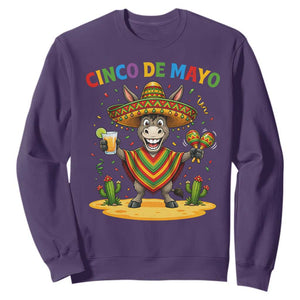 Cinco de Mayo Donkey Mexican Fiesta Sweatshirt TS14 Purple Print Your Wear