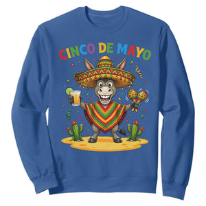 Cinco de Mayo Donkey Mexican Fiesta Sweatshirt TS14 Royal Blue Print Your Wear