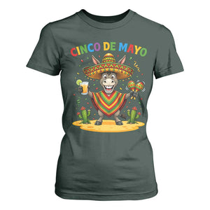 Cinco de Mayo Donkey Mexican Fiesta T Shirt For Women TS14 Dark Forest Green Print Your Wear