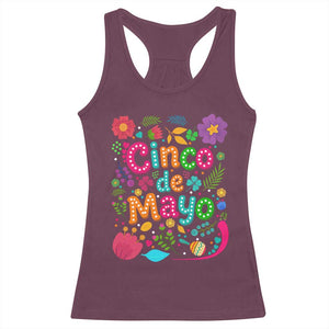 Cinco de Mayo Racerback Tank Top Funny Mexican Fiesta TS14 Maroon Print Your Wear