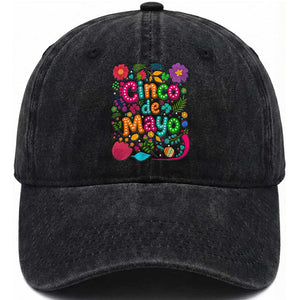Cinco de Mayo Washed Cotton Baseball Cap Funny Mexican Fiesta TS14 Print Your Wear