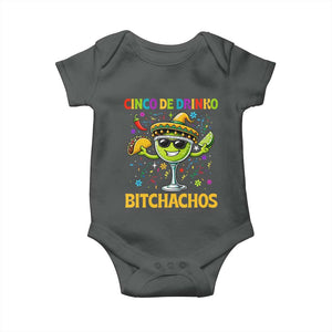 Cinco De Drinko Bitchachos Baby Onesie Funny Margarita Cinco De Mayo Mexican Fiesta TS14 Dark Heather Print Your Wear