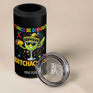 Cinco De Drinko Bitchachos 4 in 1 Can Cooler Tumbler Funny Margarita Cinco De Mayo Mexican Fiesta TS14 Print Your Wear