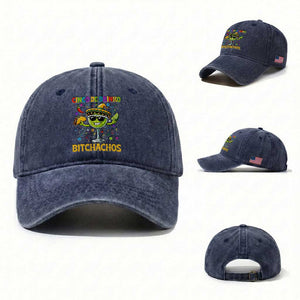 Cinco De Drinko Bitchachos Washed Cotton Baseball Cap Funny Margarita Cinco De Mayo Mexican Fiesta TS14 Washed Cap Universal Fit Navy Print Your Wear