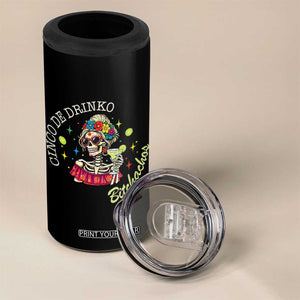 Cinco De Drinko Bitchachos 4 in 1 Can Cooler Tumbler Funny Skeleton Drinking Margarita Fiesta Party TS14 Print Your Wear